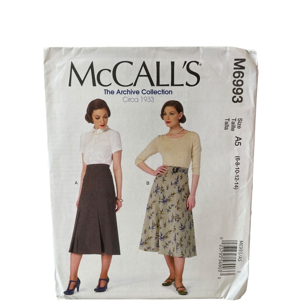 McCALL'S Sewing Pattern Misses 6-14 M6993 1930s Archive Skirts Belt A5